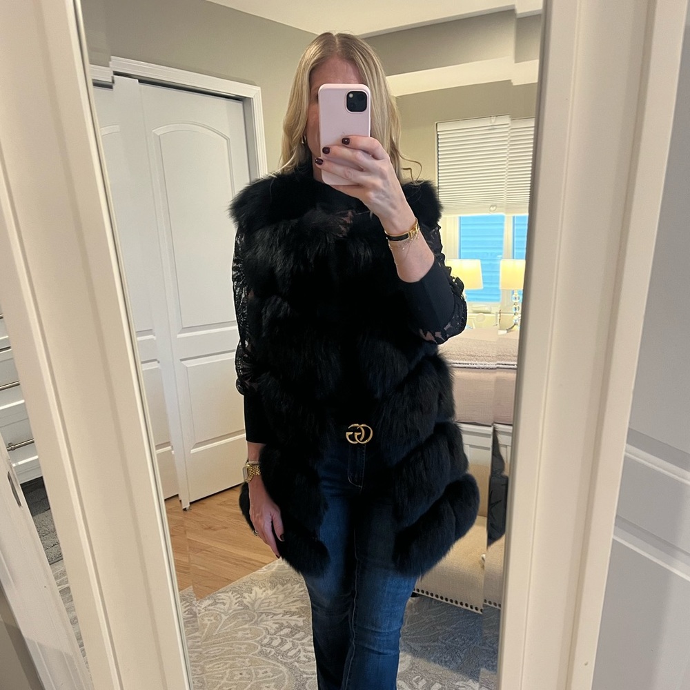 Alberto Makali - Genuine Fur Vest / Waistcoat - Black - Small - NWOT - REAL FUR - Picture 14 of 16